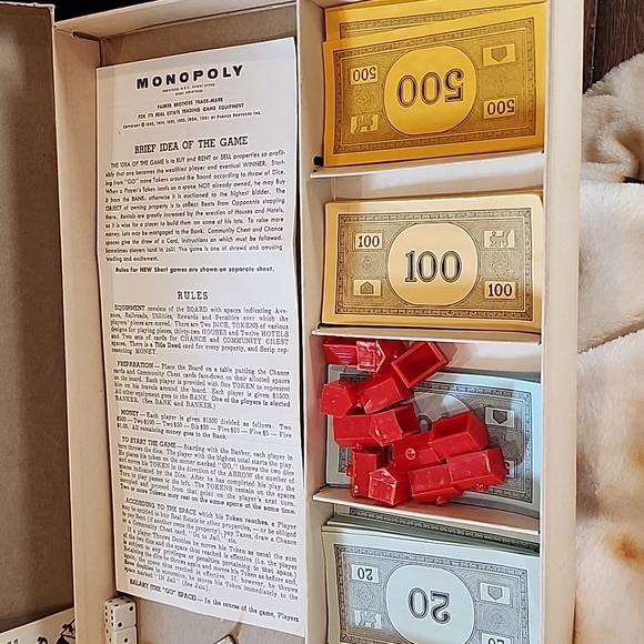 Vintage 1961 Parker Bros. Monopoly Game. - Picture 3 of 15